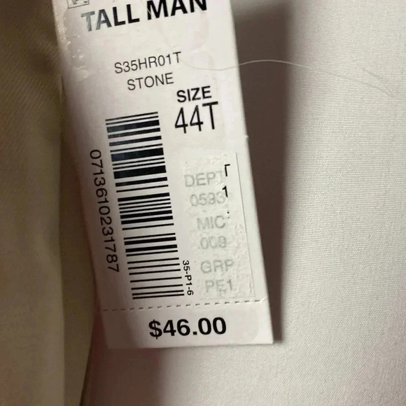 NWT ROUNDTREE & YORKE CORE COMFORT FLAT FRONT SHORTS MENS SIZE 44TALL TAN - Picture 6 of 10